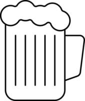 Isolated Beer Mug Icon In Line Art. vector