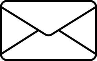 Closed Envelope Icon In Black Outline. vector