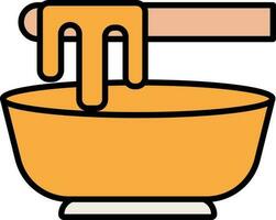 Waxing Stick With Bowl Icon In Orange Color. vector