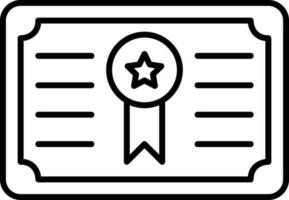 Linear Style Certificate Icon. vector