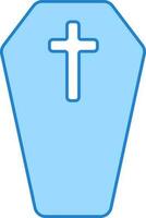 Coffin Box Flat Icon Or Symbol In Blue Color. vector