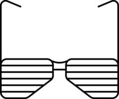 Goggle Icon In Black Linear Art. vector