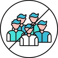 No Crowd Colorful Icon Or Symbol. vector