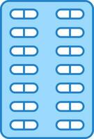 Capsule Or Tablet Packet White And Blue Icon. vector