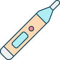 Electrical Thermometer Blue And Peach Icon. vector