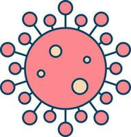 Red Virus Symbol Or Icon In Flat Style. vector