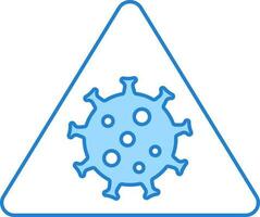 advertencia para virus azul y icono o símbolo. vector