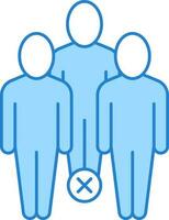No Crowd Blue And White Icon In Flat Style. vector