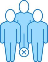 No Crowd Blue And White Icon In Flat Style. vector