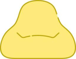 amarillo inflable sofá icono o símbolo. vector