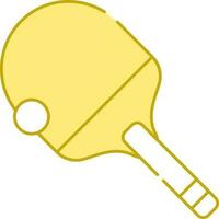 Table Tennis Bat With Ball Yellow And White Icon. vector