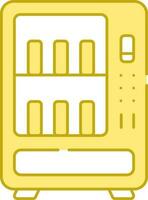 Flat Style Vending Machine Yellow And White Icon. vector