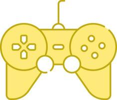Flat Style Gamepad Yellow And White Icon. vector
