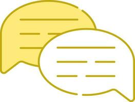 Yellow And White Chat Bubbles Icon Or Symbol. vector