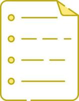 Yellow And White Paper Icon In Flat Style. vector