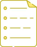 Yellow And White Paper Icon In Flat Style. vector