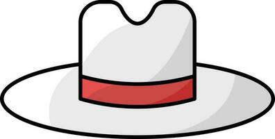 Isolated White And Red Umpire Hat Icon In Flat Style. vector