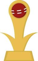 Flat Cricket Ball Trophy Red And Yellow Icon. vector