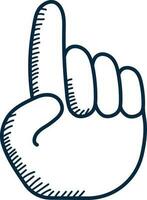 Finger Up Hand Icon In Linear Style. vector