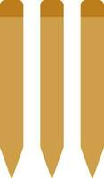 Flat Style Wicket Stick Icon In Yellow Color. vector