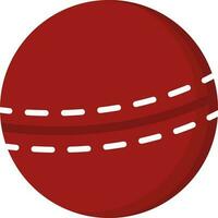 Red Cricket Ball Icon In Flat Style. vector