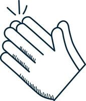 Clapping Hand Icon Or Symbol In Line Art. vector