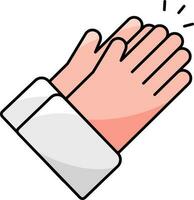 Clapping Hand Icon Or Symbol In Flat Style. vector