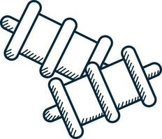 Illustration Of Stump Bails Outline Icon. vector