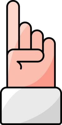 Finger Up Hand Icon In Flat Style.