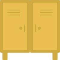 Yellow Locker Cupboard Icon In Yellow Color. vector