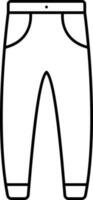 Isolated Pant Icon In Line Art. vector