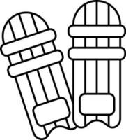 Black And White Illustration Of Cricket Pad Icon. vector