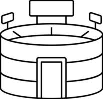 Black Linear Style Stadium Icon In Line Art. vector