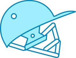 Blue Cricket Helmet Icon In Flat Style. vector