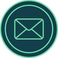 Flat Style Mail Button Icon In Teal Color. vector