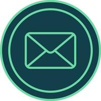 Flat Style Mail Button Icon In Teal Color. vector