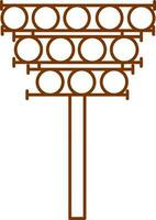 Isolated Stadium Light Pole Icon In Brown Stroke Style. vector
