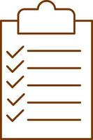 Brown Thin Linear Of Checklist Icon. vector