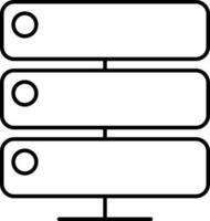 Black Thin Linear Of Server Icon. vector