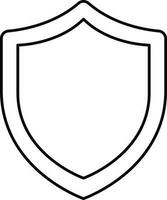 Black Thin Line Art Of Shield Icon. vector