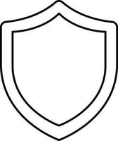 Black Thin Line Art Of Shield Icon. vector