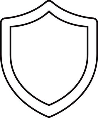 Black Thin Line Art Of Shield Icon.