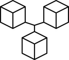 Black Linear Of Blockchain Icon Or Symbl. vector