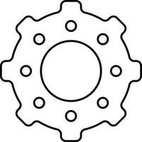 Cogwheel Or Setting Icon In Line Art. vector
