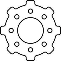 Cogwheel Or Setting Icon In Line Art. vector