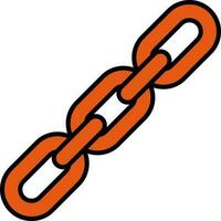 Flat Illustration Of Link Icon In Orange Color. vector