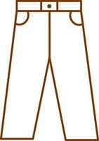 aislado pantalón icono en marrón lineal estilo. vector