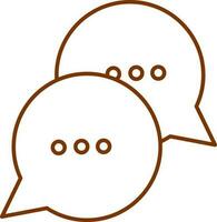 Copy Space Chat Or Message Bubble Icon In Brown Stroke. vector