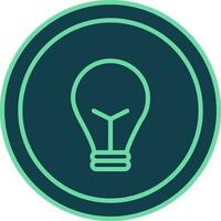 Light Bulb Button Icon In Teal Color. vector