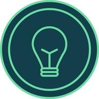 Light Bulb Button Icon In Teal Color. vector